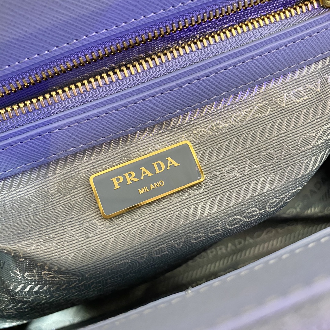 Prada Medium Galleria Saffiano Leather Bag Tote Shoulder Bag Light Blue 1BA863